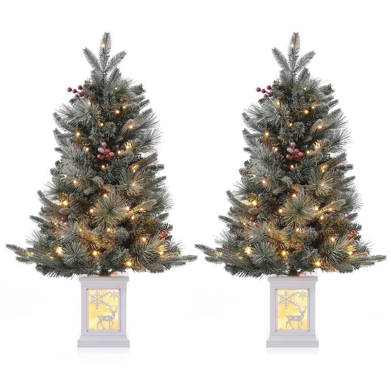 Christmas Tree with 78 Multi-Color Led Lights, 3 Ft Pre-Lit Artificial Christmas Decoration - 6#2Pcs