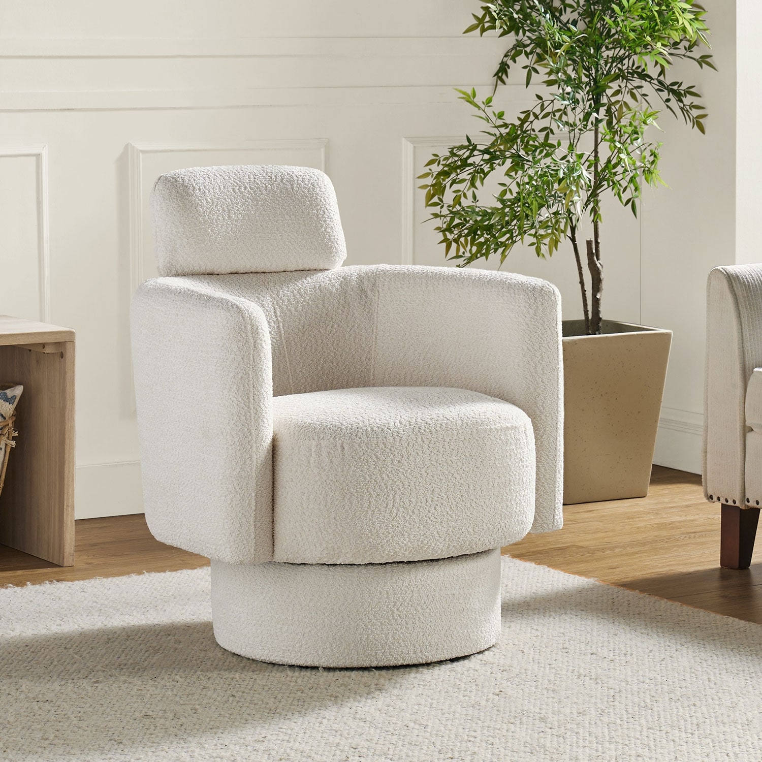 Gabriel Modern Upholstered Swivel Barrel Chair by HULALA HOME