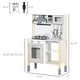 preview thumbnail 4 of 7, Qaba Wooden Play Kitchen with Realistic Lights and Sounds, Height-Adjustable Kids Kitchen Playset with Microwave, Range Hood