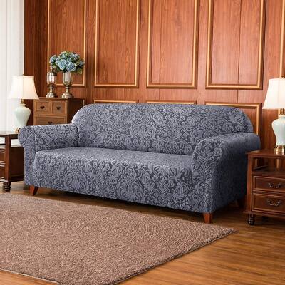 Subrtex 1-Piece 3-Seater Sofa Couch Slipcover Jacquard Damask Cover