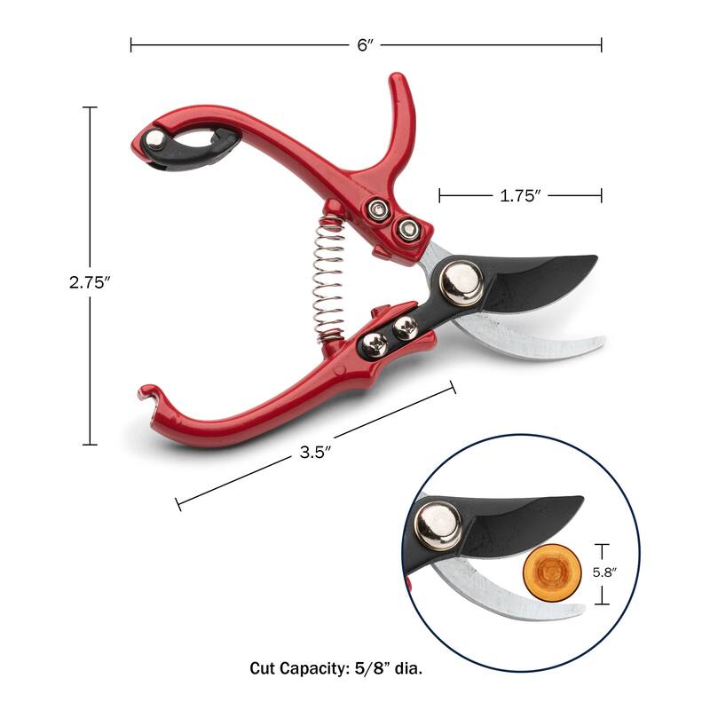 Kings County Tools 6” Heavy Duty Small Bypass Pruning Shears for Gardening