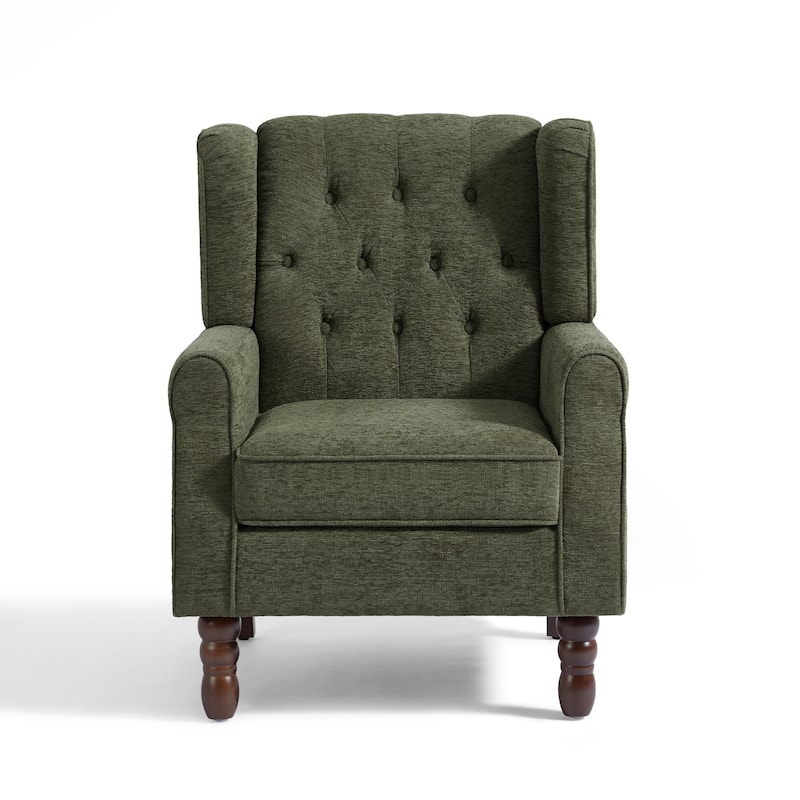 Button-Tufted Accent Chair Wingback Armchair - 38"H