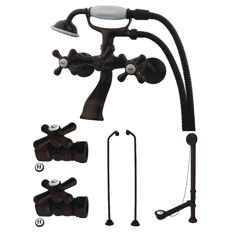 Kingston Brass Vintage Wall-mount Clawfoot Faucet Package - Oil Rubbed Bronze