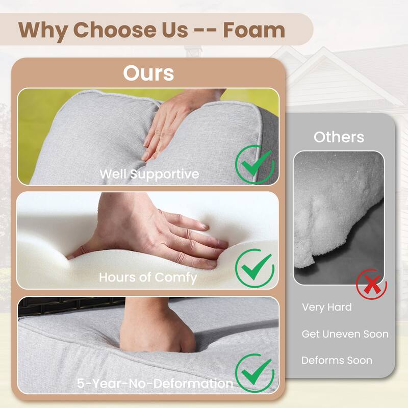 XIZZI 7-Piece Patio Wicker Furniture Conversation Swivel Chairs Set