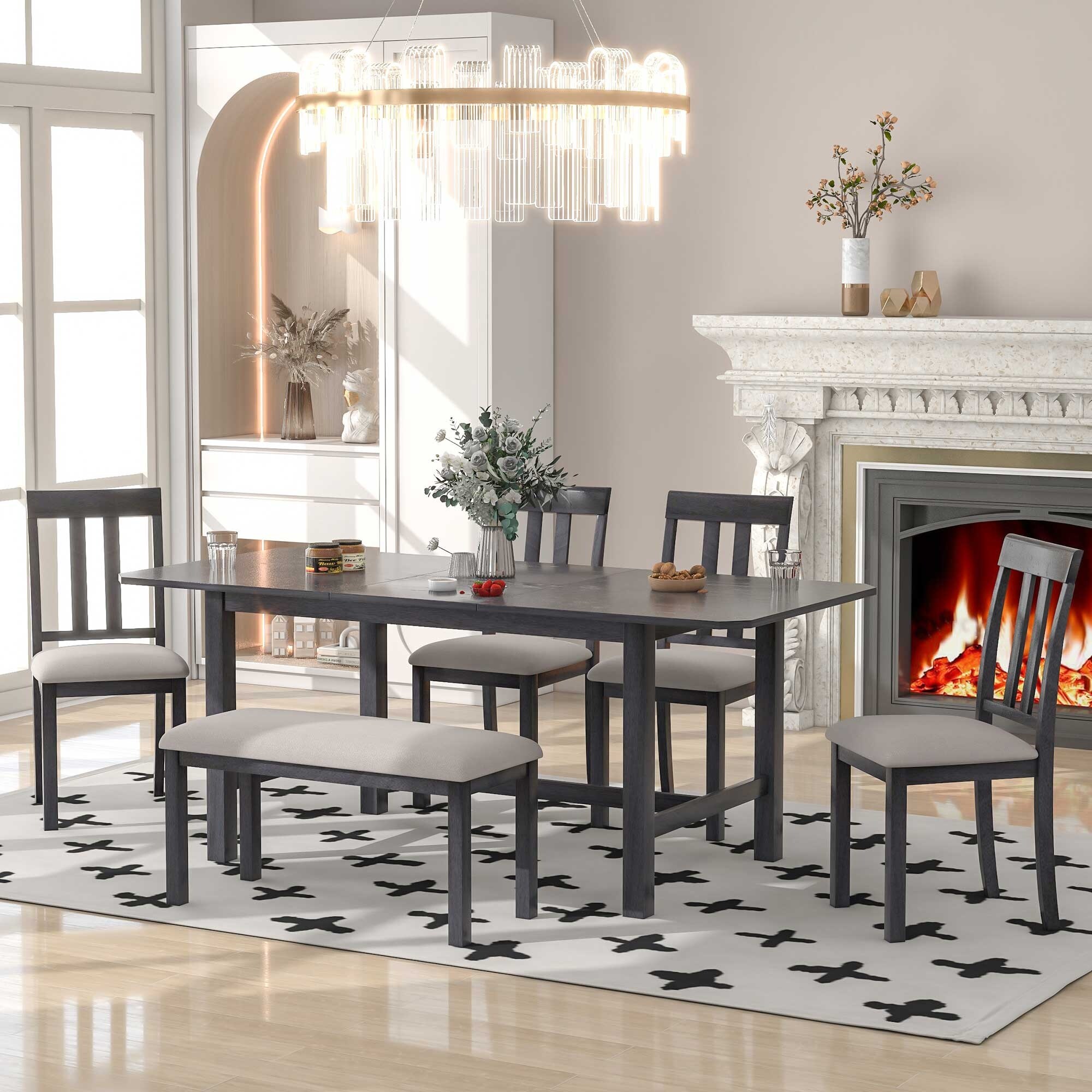 Dining room table with hidden hotsell chairs