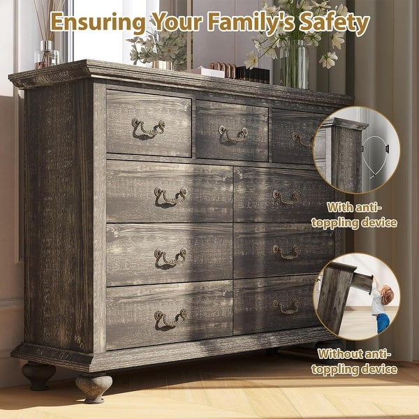 metal wood dresser Silverton 7 Drawer Rustic Whitewash the Kova 3 Garvee 6 Drawer Rattan Dresser,