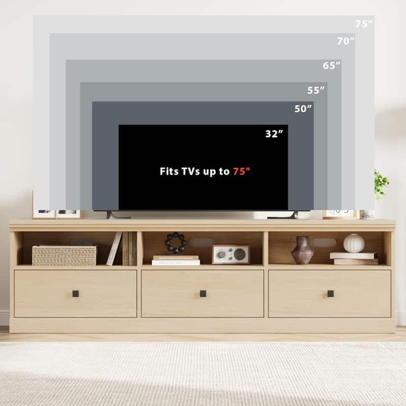 Modern TV Console Table, TV Stand with Storage Drawer - N/A