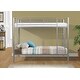 preview thumbnail 2 of 6, Twin over Twin Size Modern Style Metal Bunk Bed with Safe Stairs