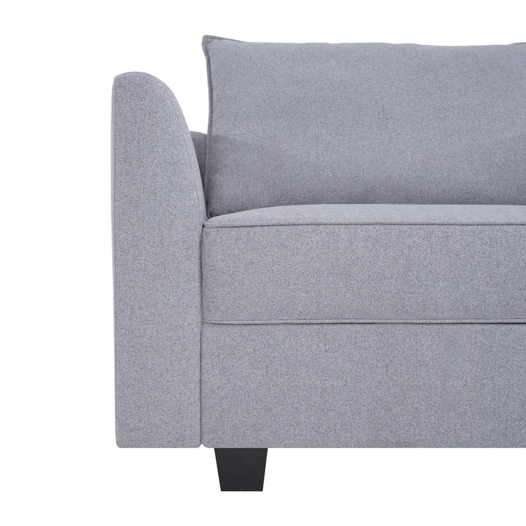 Modular 3 Piece Sofa with Soft Comfortable Seating Linen Sofa Couch with Sturdy Wooden Frame Ideal for Small Spaces