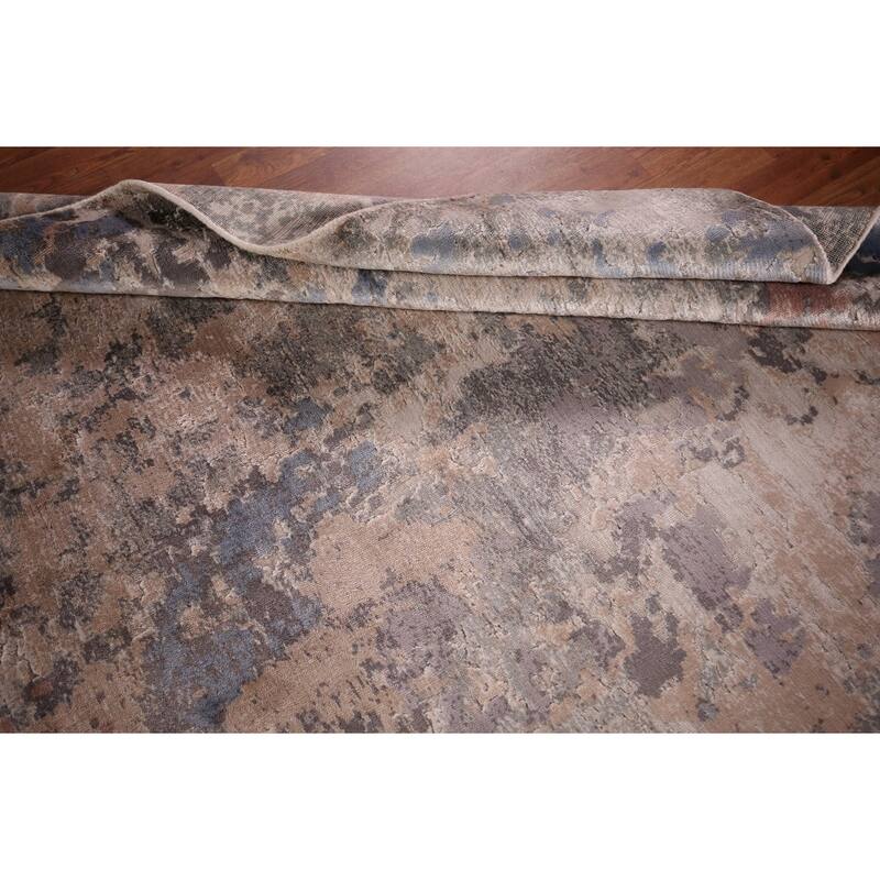 Contemporary Abstract Area Rug Handmade Oriental Wool Carpet - 5'3"x 7'6"