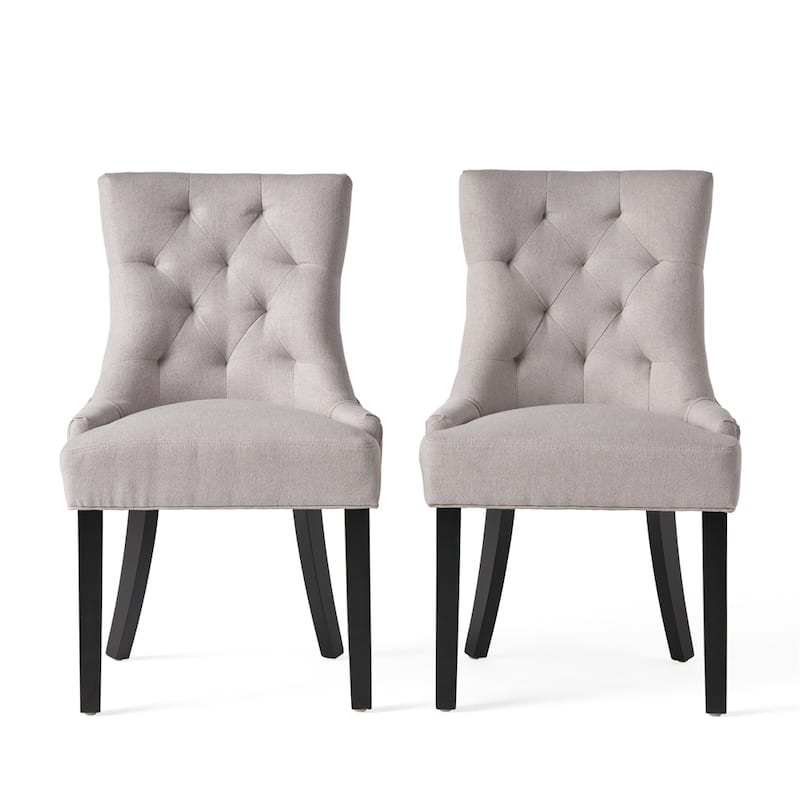 Dining Chairs Set Of 2, Upholstered Kitchen Chairs With Wood Support Legs, Mid Century Modern Upholstered Dining Chairs - Gray
