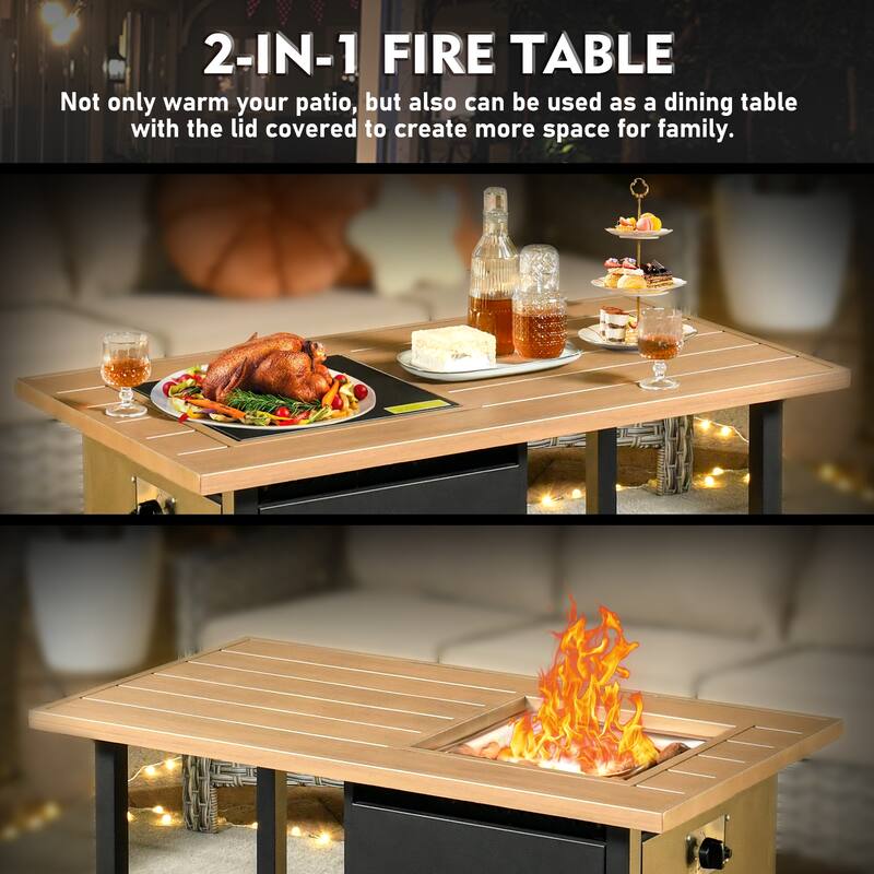 XIZZI 7-piece Outdoor Patio Furniture Conversation Sofa Set with Fire Pit