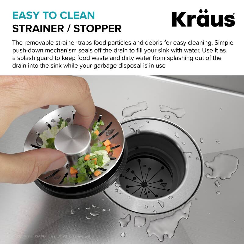 KRAUS Universal Kitchen Sink Strainer/ Stopper for Garbage Disposals