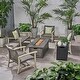 preview thumbnail 8 of 16, Breakwater Outdoor 6 Piece Wood and Wicker Chat Set with Fire Pit by Christopher Knight Home Mixed Black, Light Gray Washed Finish, Gray
