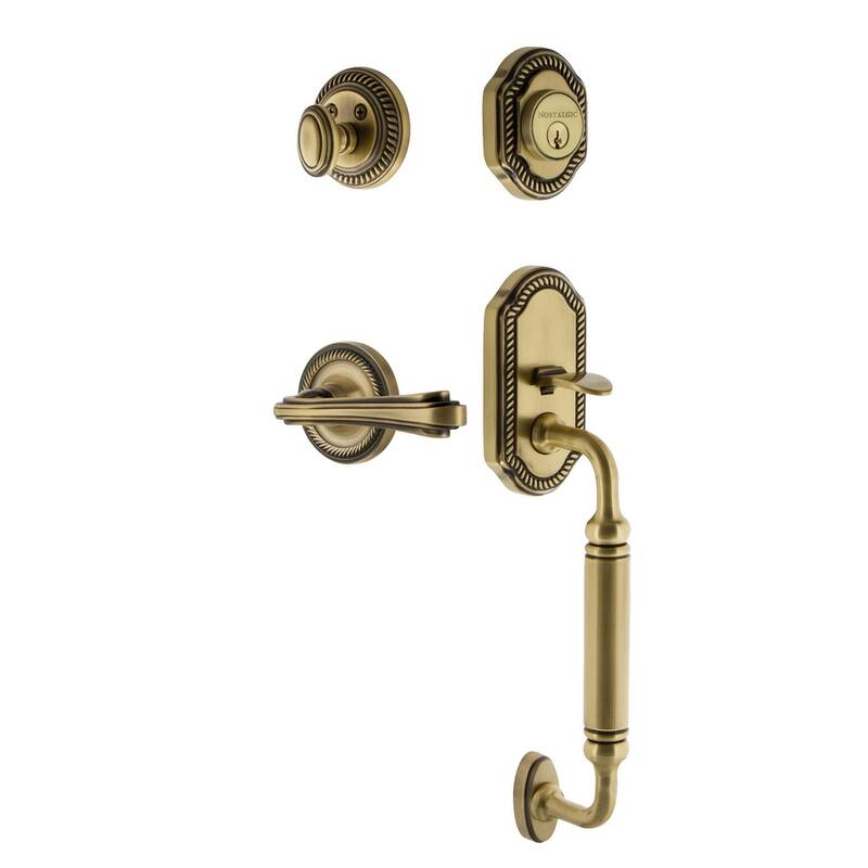 Nostalgic Warehouse Rope Left Handed Sectional Single Cylinder Keyed - Antique Brass