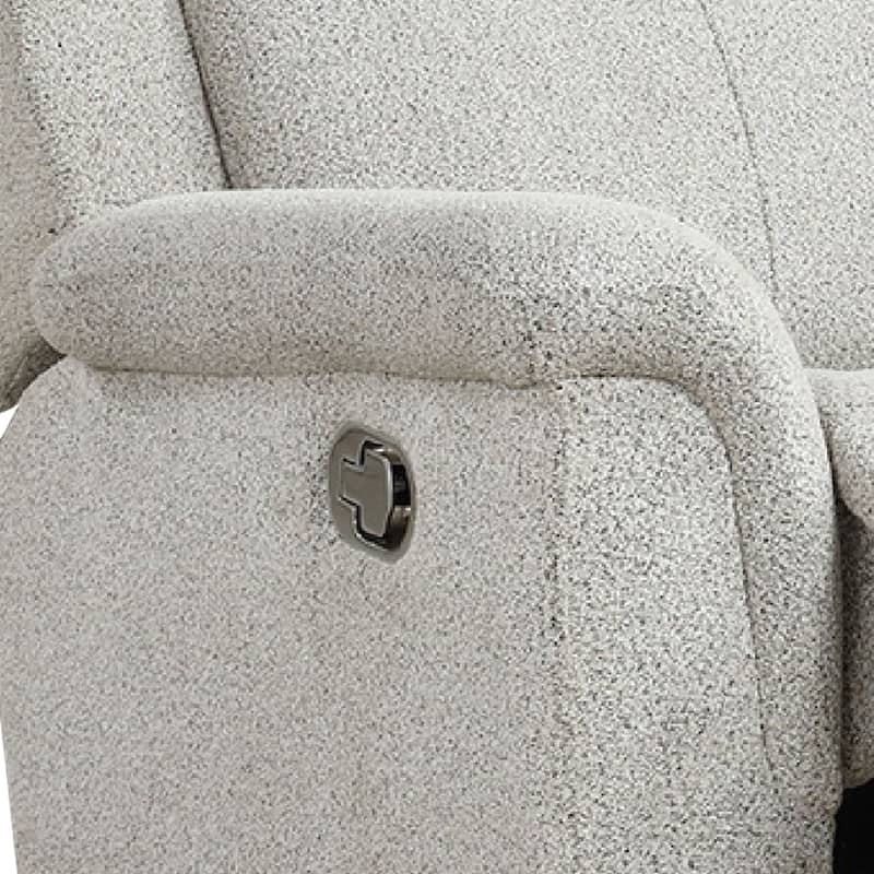 Becy Manual Glider Recliner Chair, Padded Track Arms, Light Gray