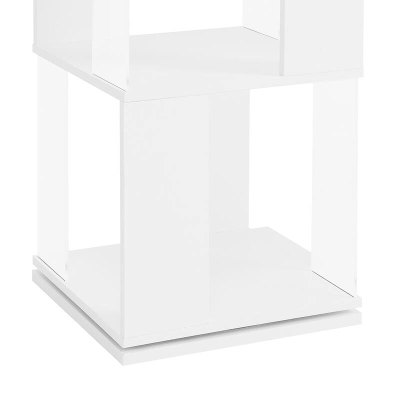 6 tier Rotating Bookshelf, Floor Rack Simple Bookcase with Acrylic plate Student Multi-Function Creative Bookshelf