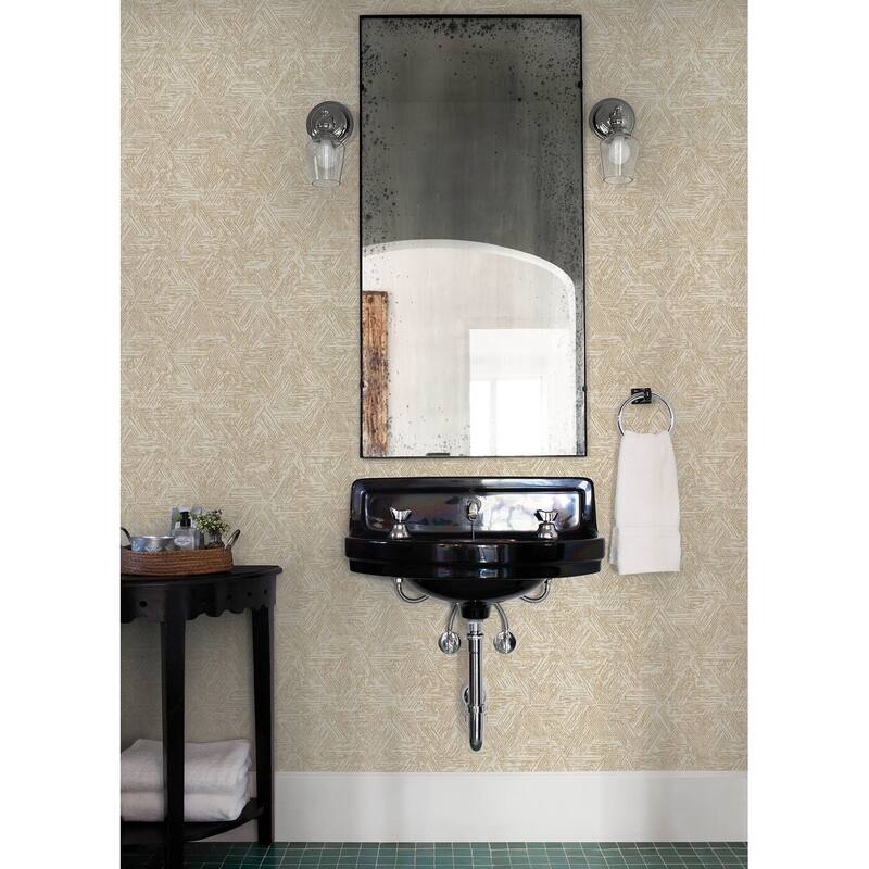 A-Street Prints Retreat Light Brown Quilted Geometric Wallpaper