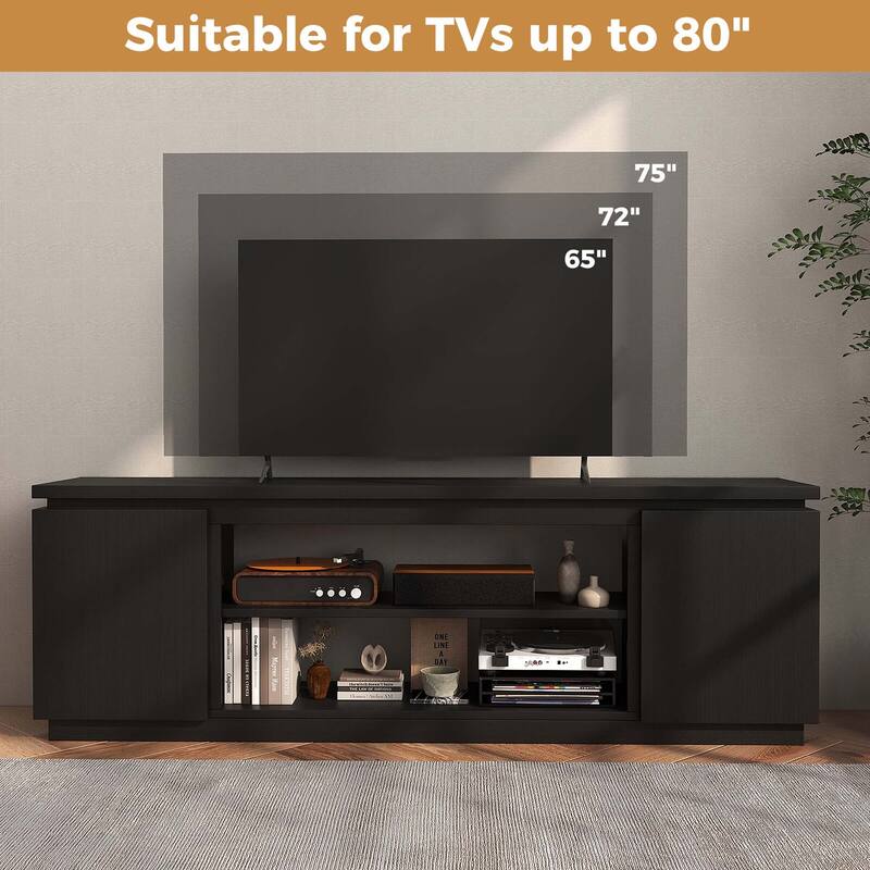 Costway Fireplace TV Stand for TVs up to 80" with Electric Fireplace 3 - See Details