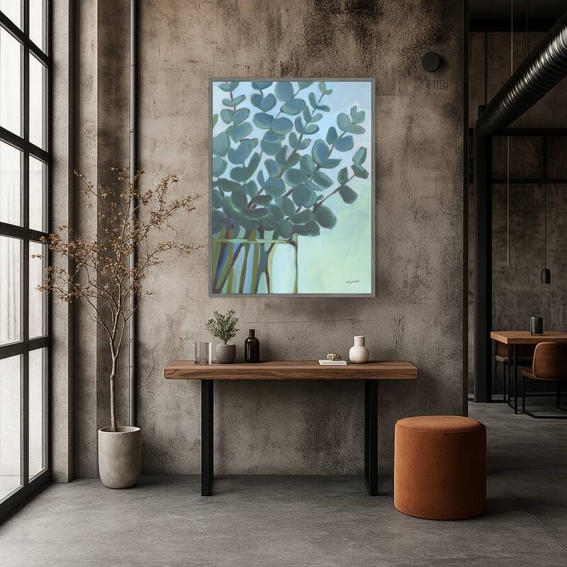 Eucalyptus Bouquet by Haley Knighten Framed Canvas Wall Art Print