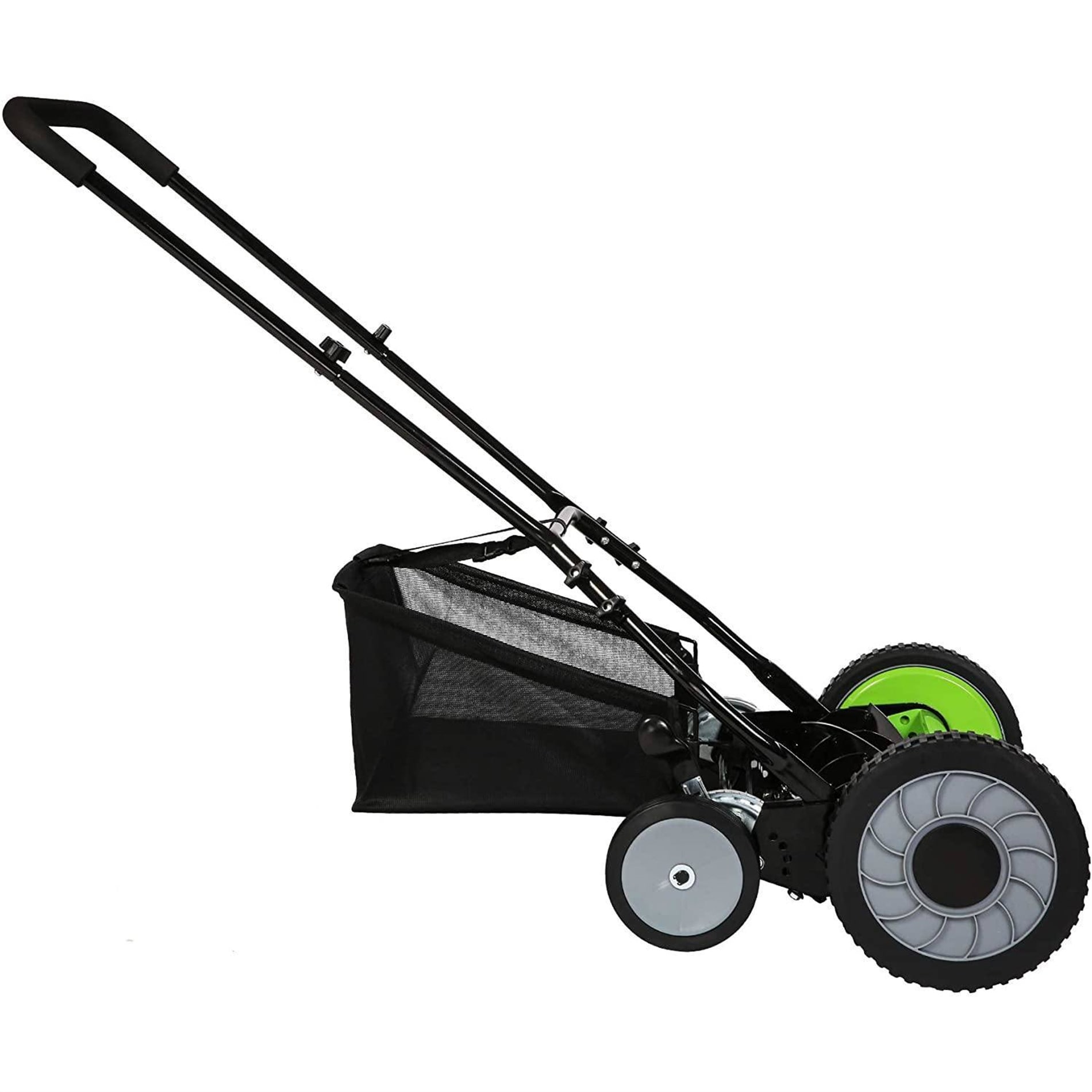16-Inch Manual Reel Mower Adjustable 5-Blade Push Lawn Mower - Bed