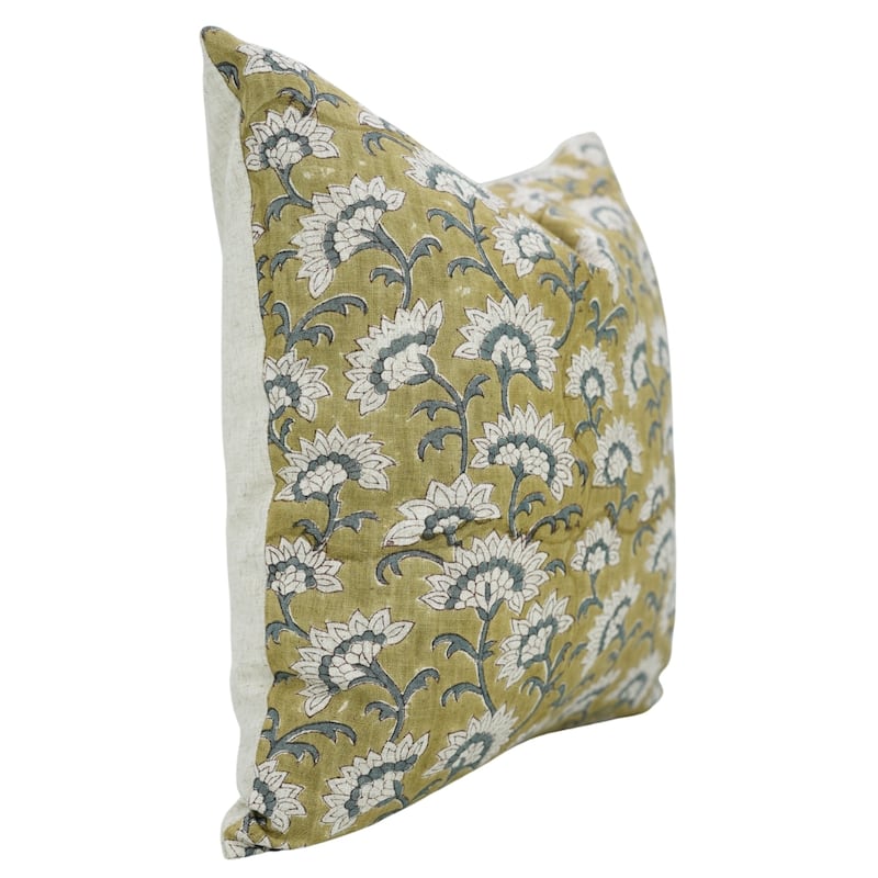 Fabdivine Viscose 22x22 Inch Floral Pillow Cover Throw Home, Fall Decor or Boho Bedroom Square Cushioncase, Rajnigandha