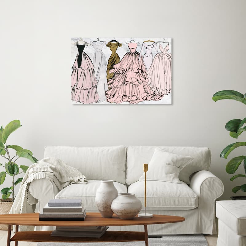 Wynwood Studio Canvas Fashion and Glam Pastel Spring Gala Basics Pink and Pastel Pink Glam Wall Art Canvas Print - 20 x 30