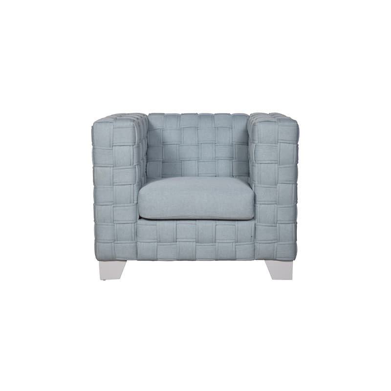 39" Chenille Weaved Accent Chair - Gray