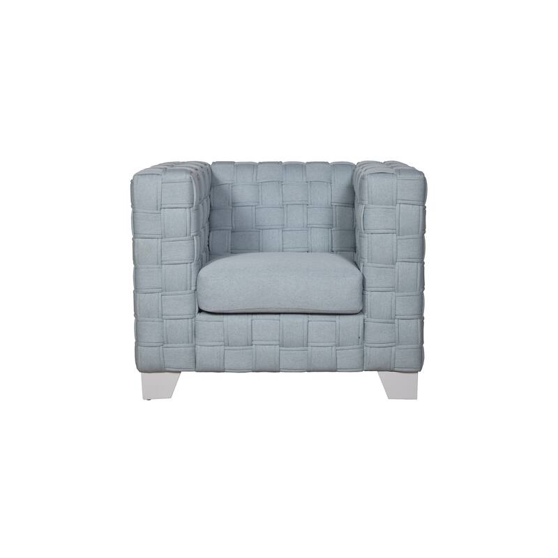 Gray 39" Chenille Weaved Accent Chair - Gray