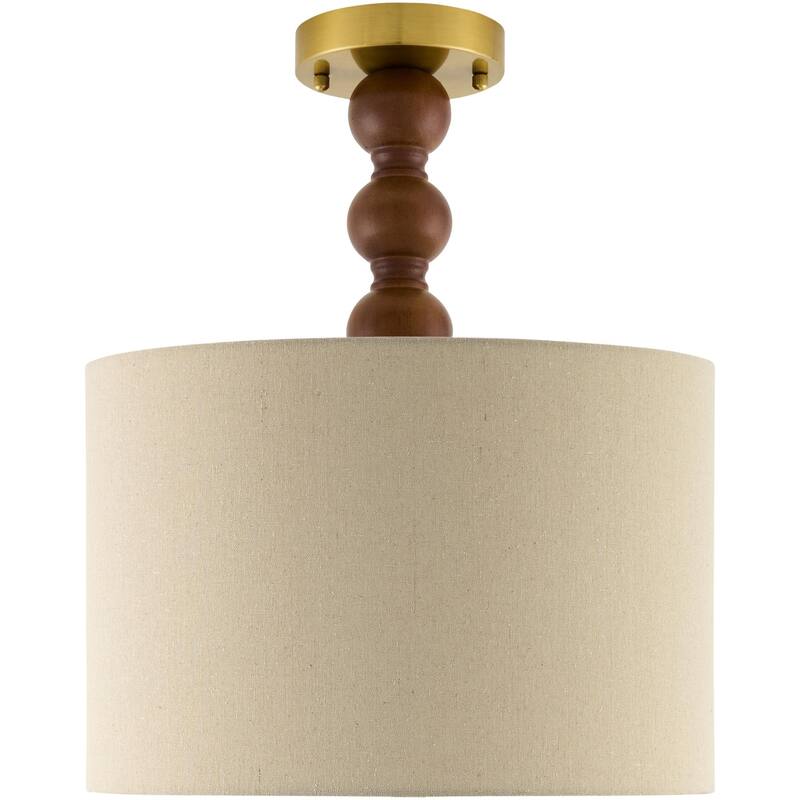 Livabliss Wiluna Rustic Pendant - 14"L x 14"W x 17"H - Dark Brown/White