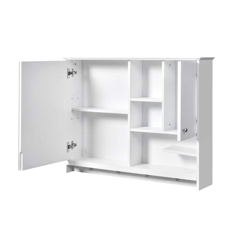 Roomfitters 36" Wall Mounted Medicine Cabinet, Mirror Cabinet with Adjustable Shelf, Bathroom Storage Organizer