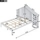 preview thumbnail 3 of 9, White Full Size Wood Platform Bed with House-shaped Storage Headboard and Built-in LED for Bedroom