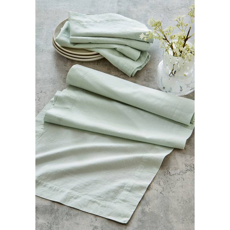 Light Blue Cotton Slub Table Runner - Everyday Use, Machine Washable, 72" L x 14.5" W, Perfect for Dining Decor