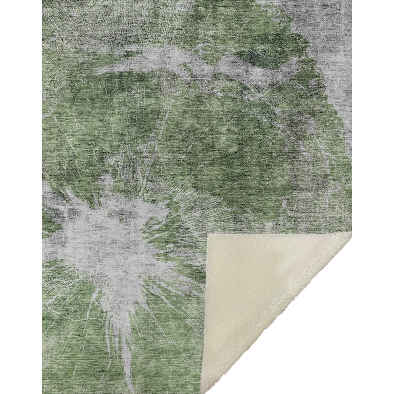Premium Machine Washable Abstract Modern Sherpa Throw Blanket