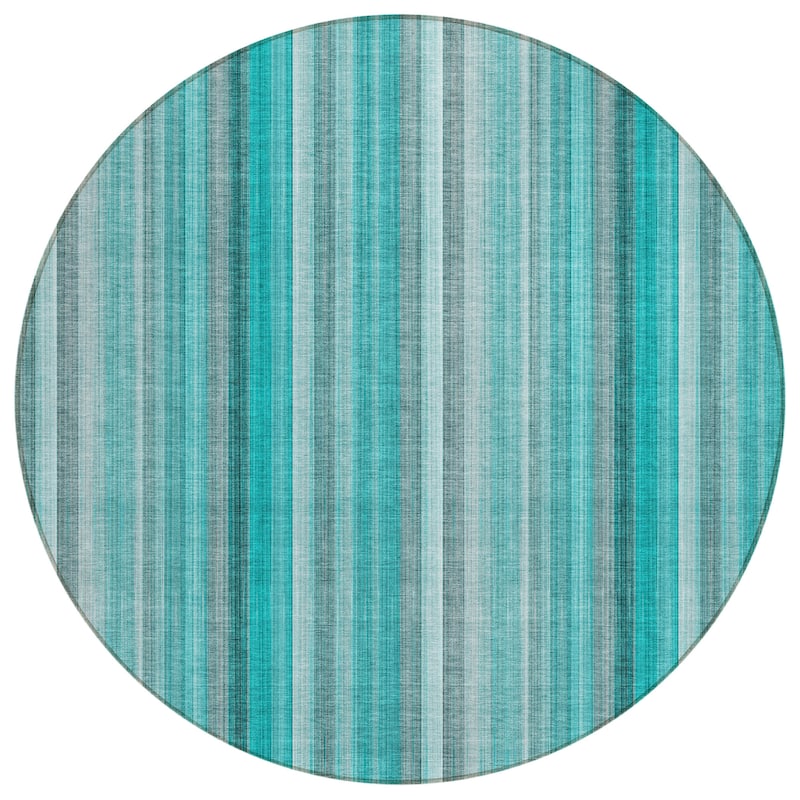 Machine Washable Indoor/ Outdoor Striped Chantille Rug