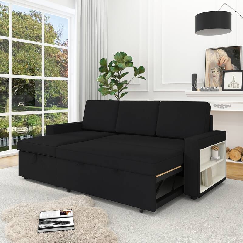 85.8" Pull Out Sleeper Sofa With USB Port And T-pyce Port