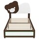 preview thumbnail 16 of 17, Upholstered Platform Bed With Bear Shaped Headboard, Led Light Strips