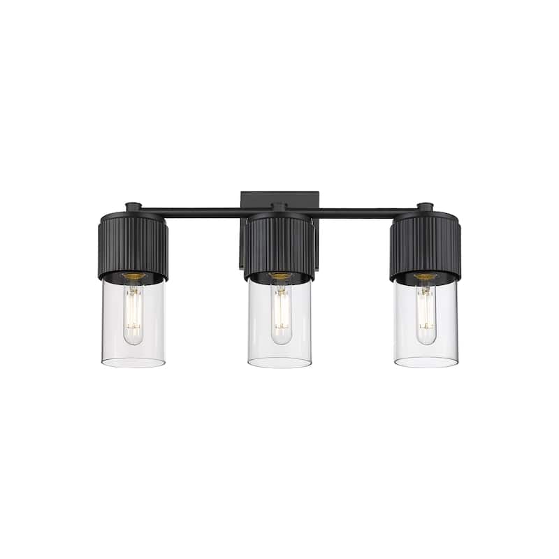 Innovations Lighting Bolivar - 3 Light 7" Wall-Mounted Bath Vanity Light - Clear/Matte Black