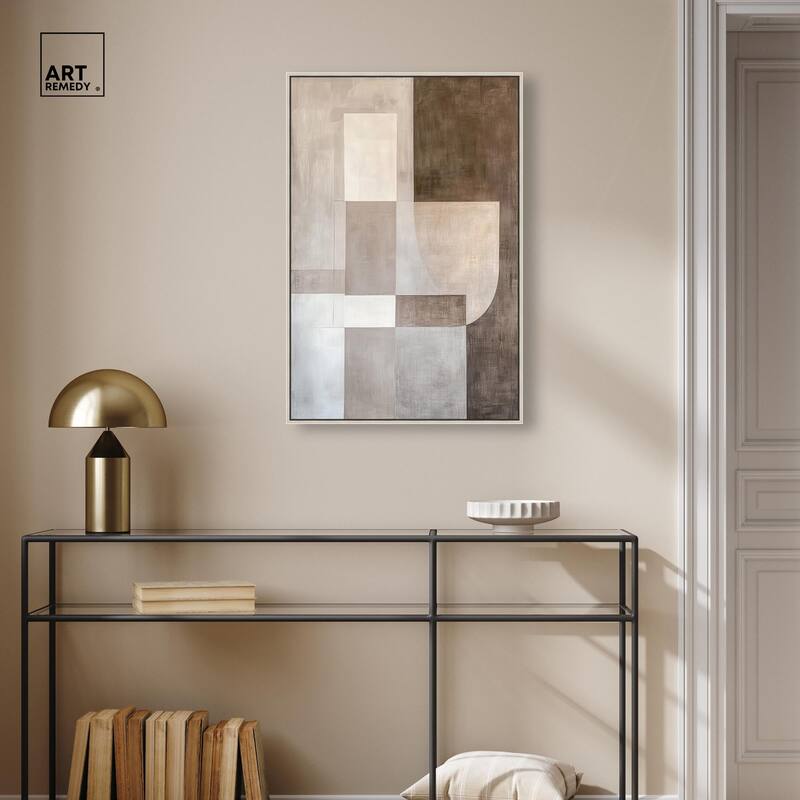 Neutral Tone Blocks I Canvas by Art Remedy