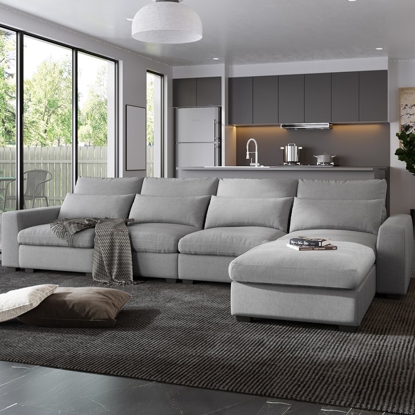 Feather filled sofa top