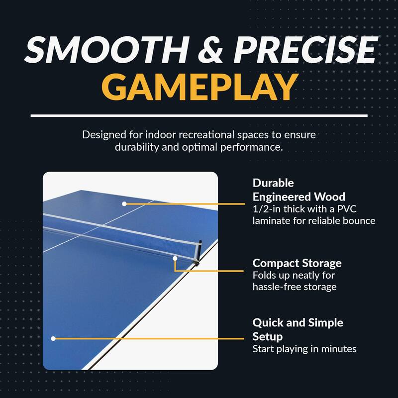 Quick Set 12mm Table Tennis Conversion Top - Blue