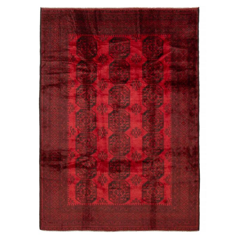 ECARPETGALLERY Hand-knotted Teimani Red Wool Rug - 6'8 x 9'4 - 6'8 x 9'4 - Red