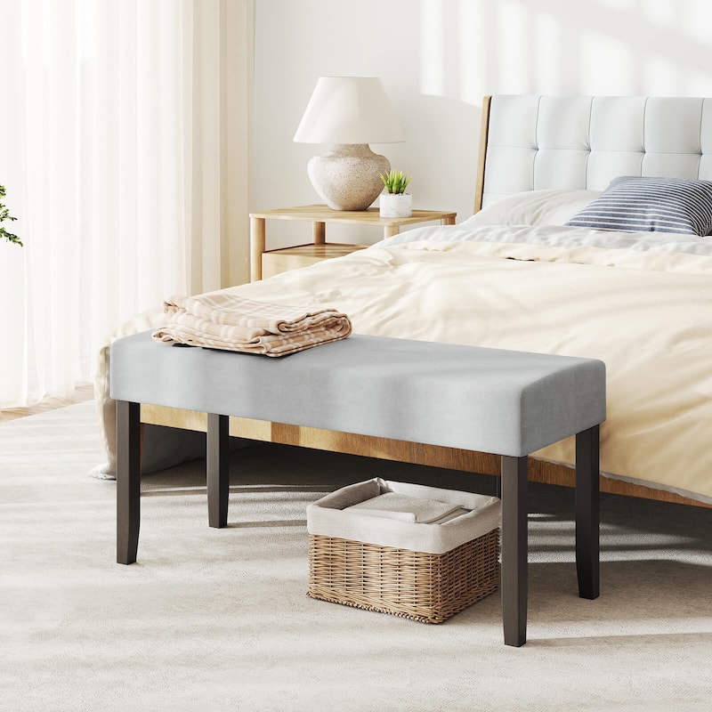 Costway 1/2 PCS Upholstered Entryway Bench with Padded Seat Solid