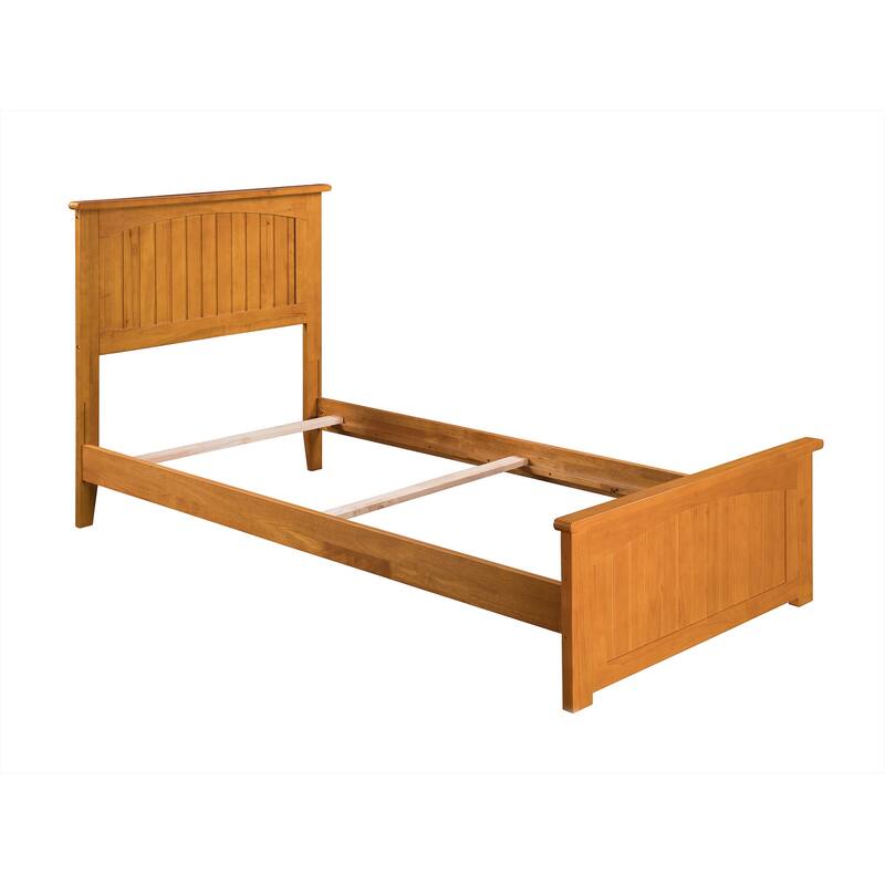 Traditional Bed Frame with Footboard - HomeStock Haven White Finish - Sleigh Style Platform Bed