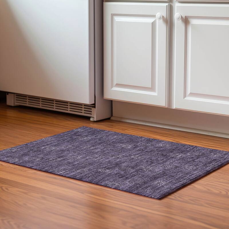 Premium Washable Super Soft Floral Imprint Mayfield Rug - Eggplant - 1' 8" x 2' 6" - Rectangle