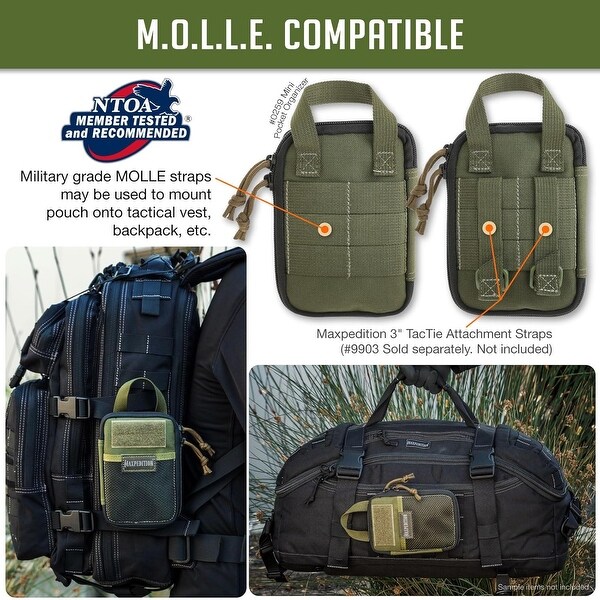 Lightweight Durable Mini Pocket Organizer MOLLE Pouch, OD Green