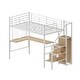 preview thumbnail 15 of 17, Twin Loft Bed with Desk and Storage Wardrobe, Heavy Duty Loft Bed with Stairs and Metal Grid