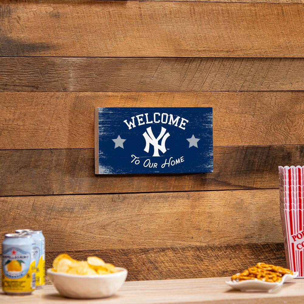 New York Yankees Wooden Door Decor Wall Sign - Multi-Color