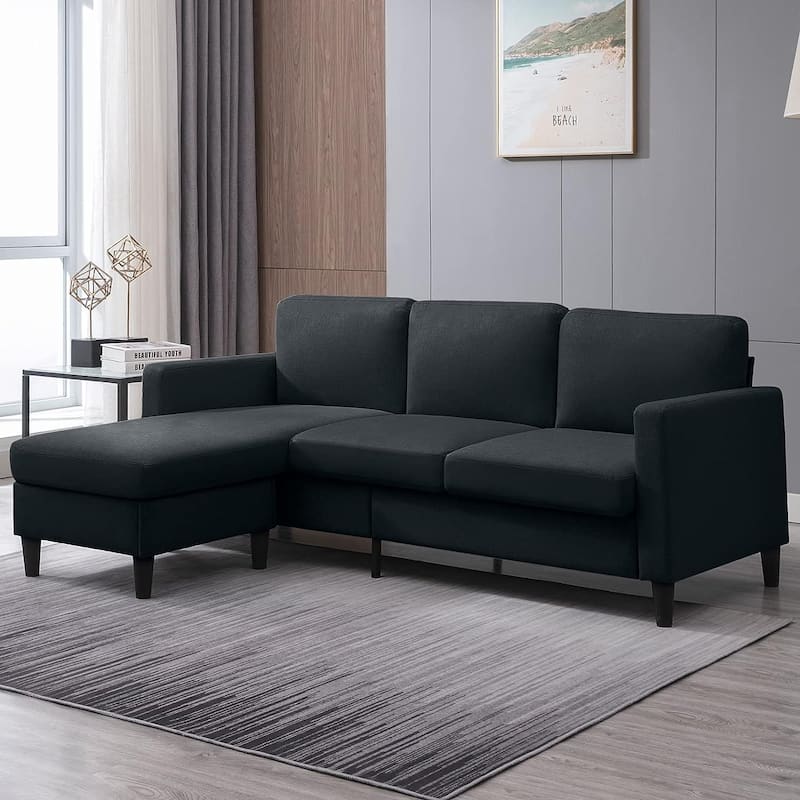 Mixoy Convertible Sectional Sofa with Storage Ottoman, Reversible Chaise