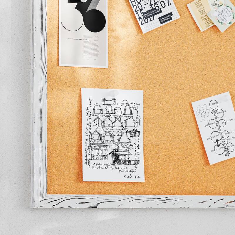 Commercial Wall Mount Cork Board with Wooden Push Pins